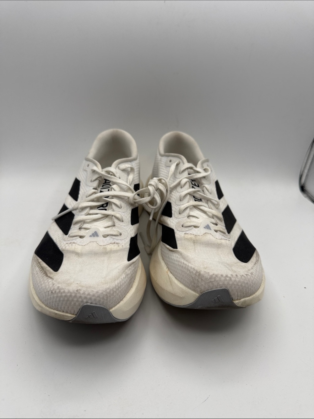 Adidas ADIZERO EVO SL women’s 7 White and Black Racing Sneakers S14 - Picture 2 of 6